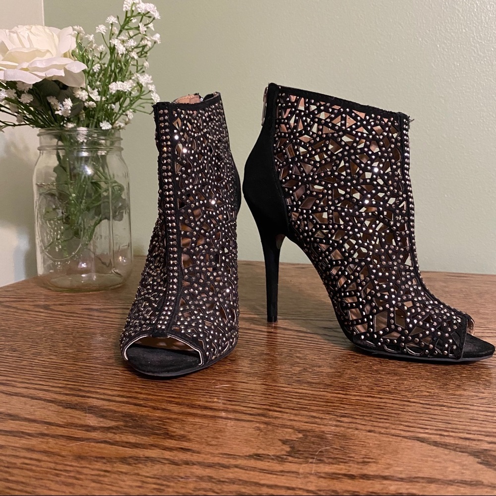 Zigi Soho Black Rhinestone Heels